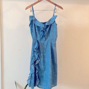 Yumi Kim blue spaghetti straps ruffle dress sz 10
